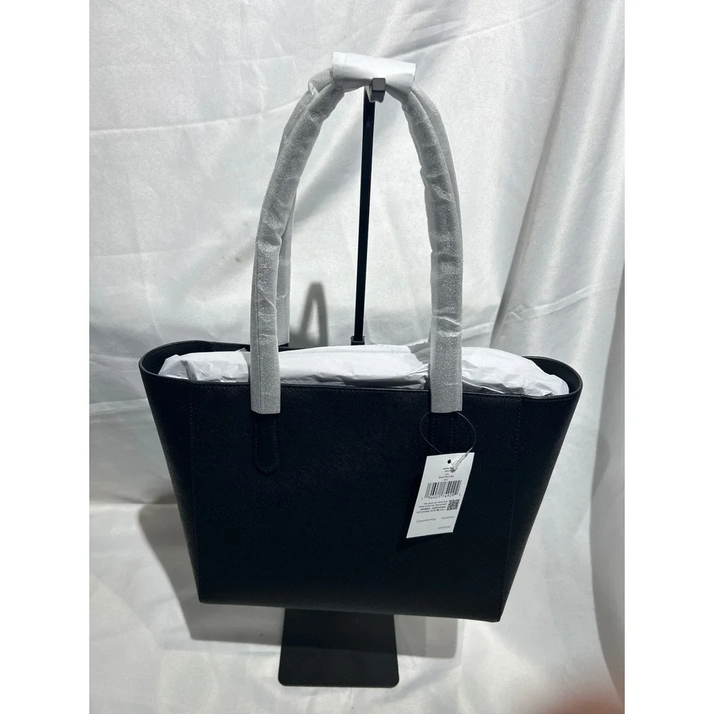 Kate Spade Staci Medium Tote Bag Black Saffiano PVC NWT